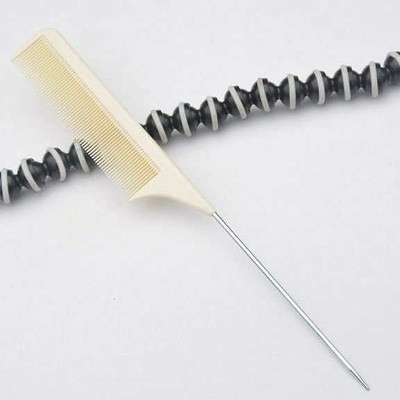 Mobestech 4Pcs Beige Anti Static Steel Needle Tail Comb Hair Combs for Hair Styling and Backcombing