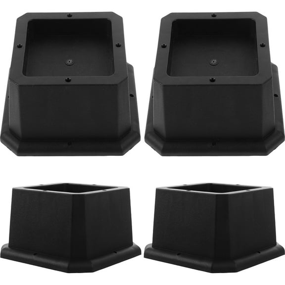 Mobestech 4Pcs Heavy Duty Black Bed Risers Elevate Furniture Create Extra Storage Space for Home