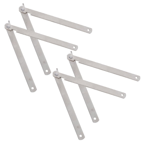 Mobestech 4-Pack Heavy Duty Stainless Steel Folding Lid Support Brackets for Cabinets, Tables, and Home Furniture