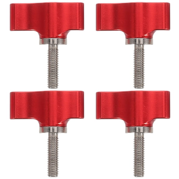 Mobestech 4Pcs Lightweight Red Aluminum Thumb Screw Knob Quick Release Tee Wing for Photography Equipment