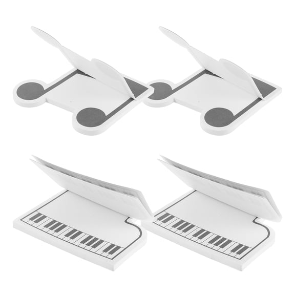 Mobestech 4Pcs Music Themed Notepads with Piano Note Shape for Smooth Writing and Portable Note Taking