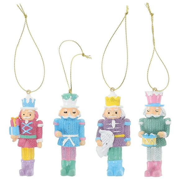 Mobestech 4Pcs Nutcracker Crafts Ornament Resin Photo Prop for Home Use