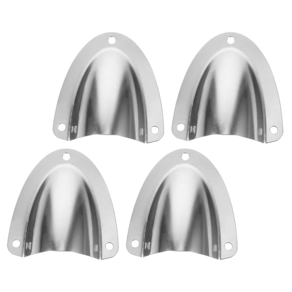 Mobestech 4Pcs Marine Ventilation Cover for Boat Plated Silver Steel Clamshell Vent Cap