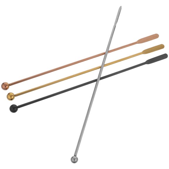 Mobestech 4Pcs Reusable Stainless Steel Beverage Stir Sticks with Comfortable Grip for Cocktails