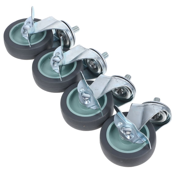 Mobestech Set of 4 Swivel Stem Casters with Stainless Steel Frame for Smooth, Quiet Rolling on Multiple Floor Types