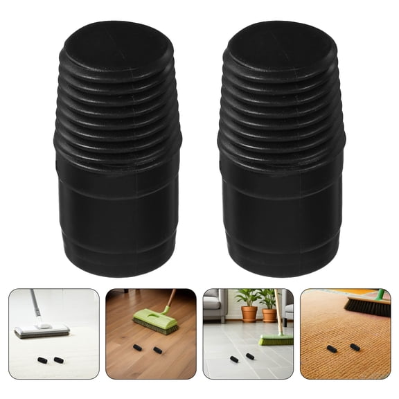 Mobestech 4Pcs Threaded Adapter Extension Rod Black Plastic Pole Tips for Versatile Home Cleaning Handles