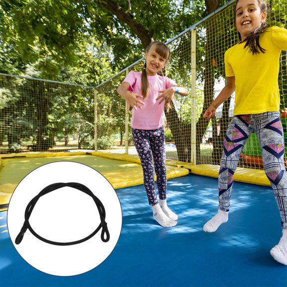 Mobestech 4Pcs Trampoline Elastic Rope Black High Stretch Latex Cord with Safety Buckles for Easy Assembly