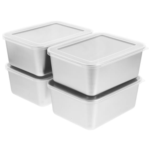 Mobestech 4Pcs Compact Kitchen Food Storage Containers Space Saving Boxes