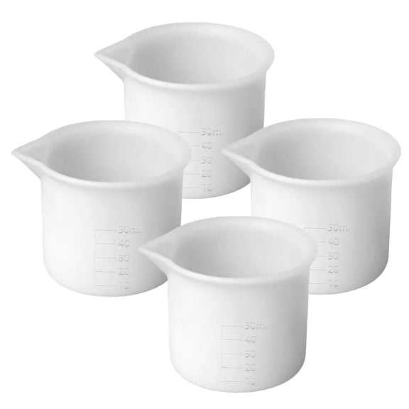 Mobestech 4-Piece Silicone Measuring Cups Set for Resin Crafting with Accurate Measurements, Perfect Tool for and Art Supplies