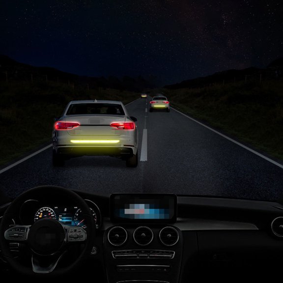 Mobestech 5 Sets Reflective Decals for Cars Reflective Design Yellow PET for Drivers Rear Warning