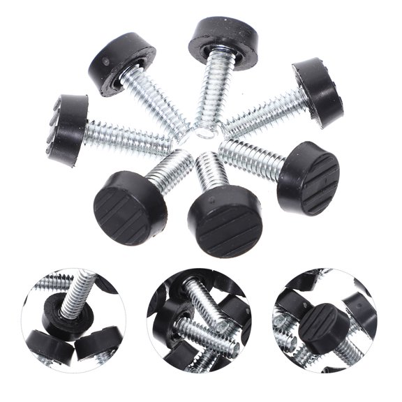 Mobestech 50Pcs Black Adjustable Furniture Feet Leveling Screws with Anti Friction Feature