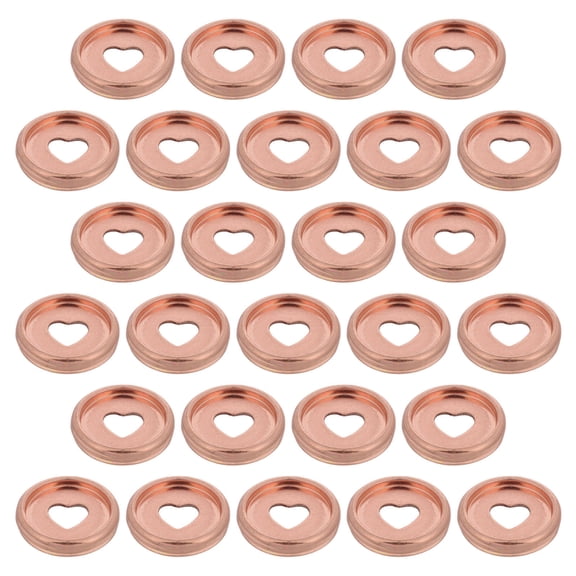Mobestech 50Pcs Rose Plated Gold Heart Shaped Plastic Planner Expander Discs for Discbound Notebook Accessories