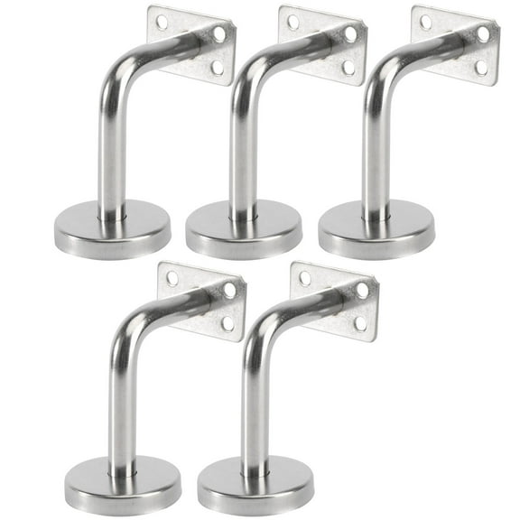 Mobestech 5Pack Elegant Square Handrail Bracket in Silver for Bathroom and Corridor Use 11.8x7.9x3.9in