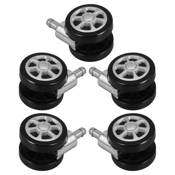 Mobestech 5Pcs Heavy Duty Black Office Chair Wheels Replacement Swivel Stem Casters for Smooth Quiet Mobility