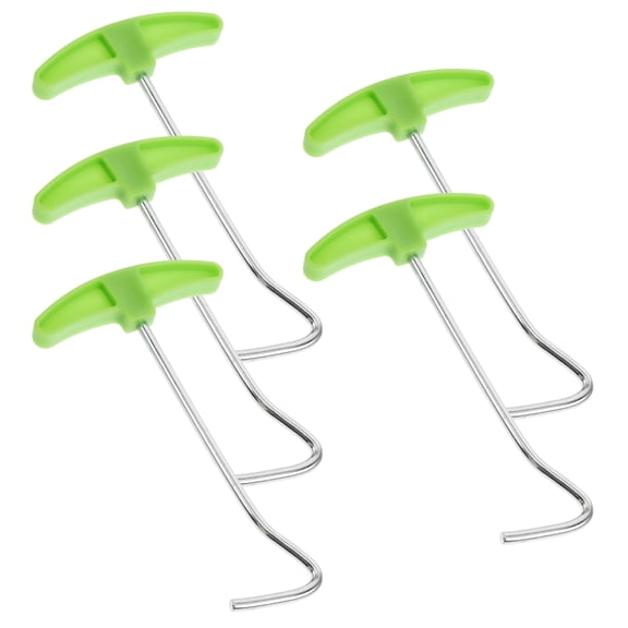 Mobestech 5Pcs Portable Tent Peg Puller Tool with Ergonomic Plastic Handle for Outdoor Camping