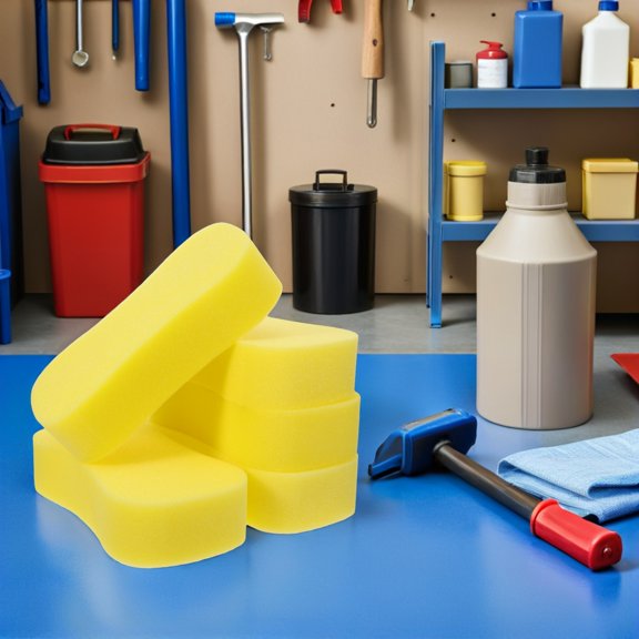 Mobestech 5Pcs Yellow Car Detailing Sponges High Density Absorbent Sponge for Cleaning Glass Metal Paint