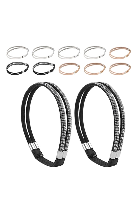 6 Pairs Detachable Elastic Shoe Straps with Sparkling Rhinestones for Heels and Sandals Secure Comfortable Fit