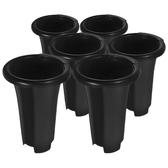 Mobestech 6Pcs Black Self Watering Orchid Planting Containers with Slotted Drainage Design