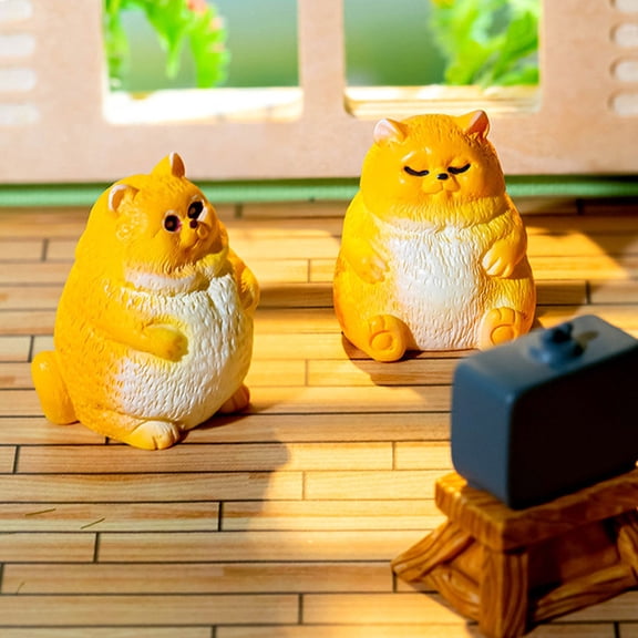 Mobestech 6Pcs Miniature Cat Figurines Resin Multi Garden Decoration For Home Decor Enthusiasts