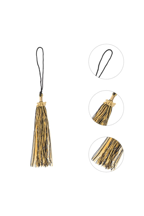 6-Pack Graduation Cap Tassel Charms, Polyester Academic Hat Decorations for Graduate Ceremony Accessories