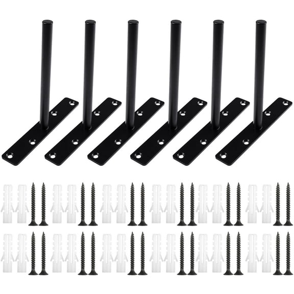 Mobestech 6Pcs Heavy-Duty Invisible Bracket Black Steel for DIY Enthusiasts