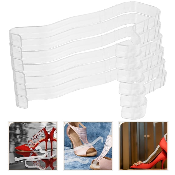 Mobestech White Plastic Shoe Shapers 6-Pack for Shoe Storage, Retail Display, and Home Organization