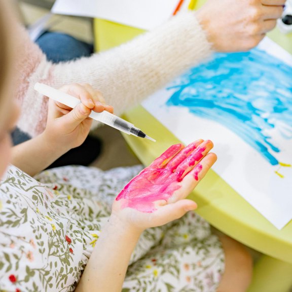 Mobestech 6Pcs Watercolor Brush Pen Set Refillable Flat Tip Transparent Body for Professional Art