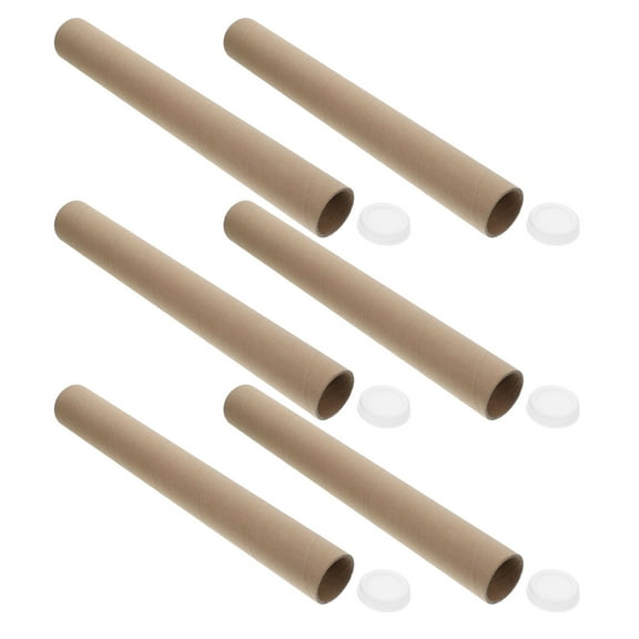 Mobestech 6-Pack Khaki Kraft Paper Tubes for Multipurpose Packaging, Artwork Scrolls, Shipping, and Storage Solutions
