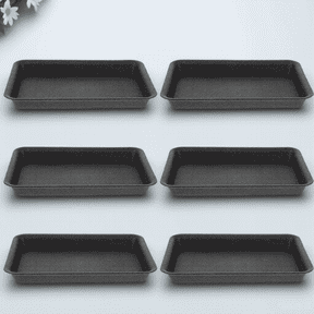 Mobestech 6-Pack Plastic Planter Drainage Trays Rectangular Saucers for Indoor Plants and Flower Pots