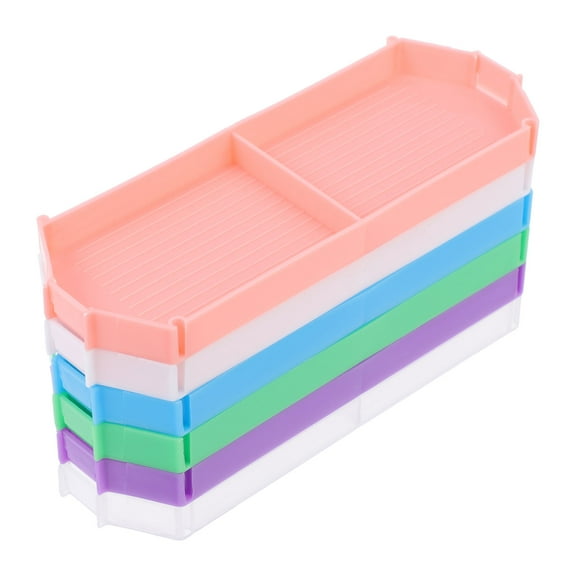 Mobestech 6pcs Rhinestone Sorting Tray Plastic Assorted Color Storage Holder for Art Projects