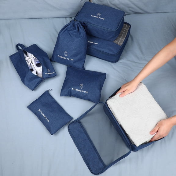 Mobestech Navy Packing Cubes 7Pcs for Suitcases and Travel Accessories