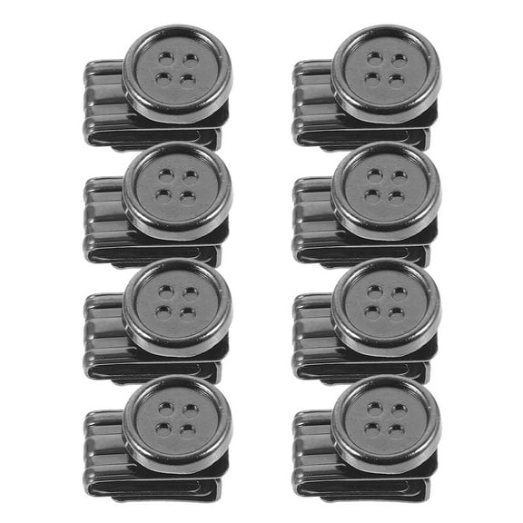 Mobestech 8 Pcs Pants Snap Button Replacement for Black Round Button Clips
