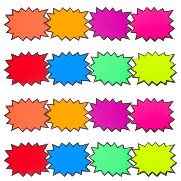 Mobestech 80pcs Fluorescent Burst Price Tags Color Blank Labels For Displays And And Eye Catching Signage For Retail Use