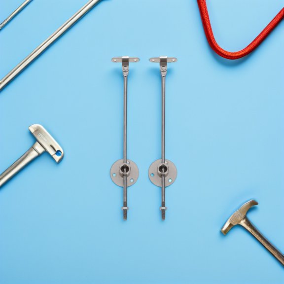 Mobestech 8Pcs DIY Cabinet Hinge Support Plated Silver Metal Arm with Push Pull Rod Hardware for Flip Up Doors