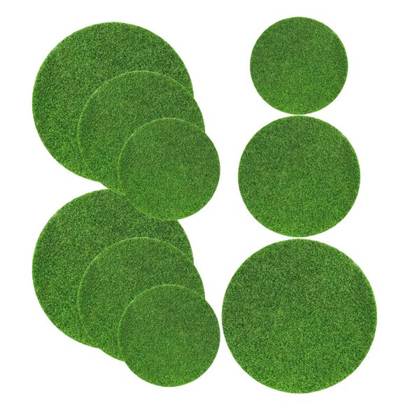 Mobestech 9Pcs Artificial Moss Mat Green Simulated Turf for Bonsai Decorative Landscape Use