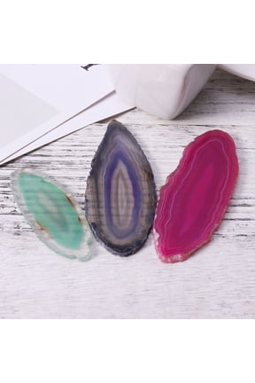 9-Piece Natural Agate Slices Assorted Colors for Geode Wedding Decorations and Pendant Crafting