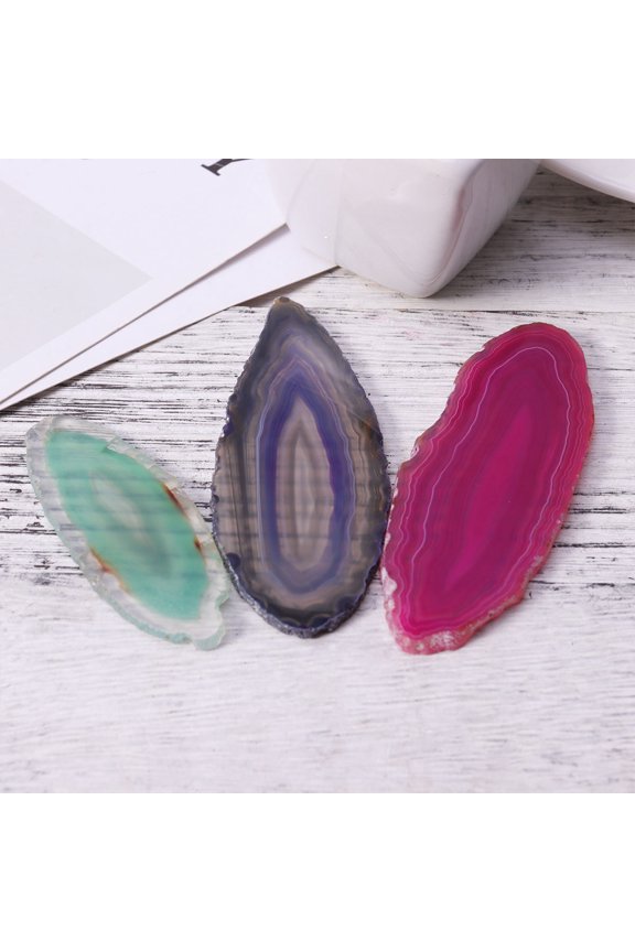 9Pcs Natural Agate Slices Assorted Colors for Geode Theme Wedding Decor and Pendant Use