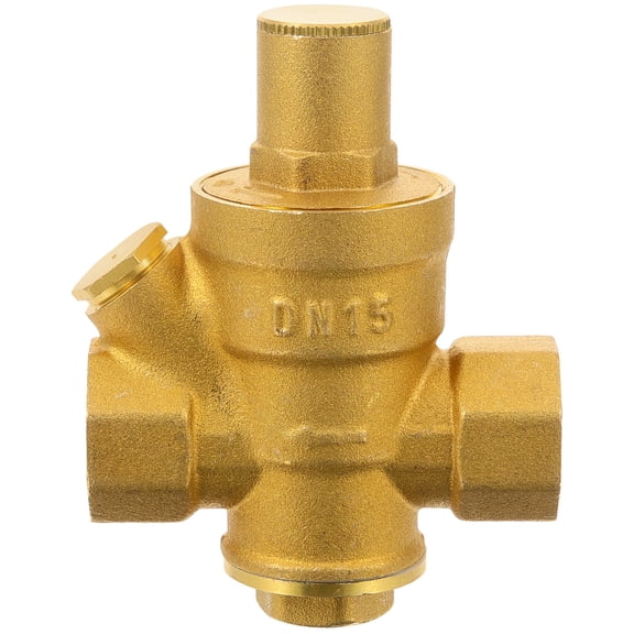 Mobestech Adjustable Water Pressure Regulator in Yellow Brass for Household and Irrigation Systems