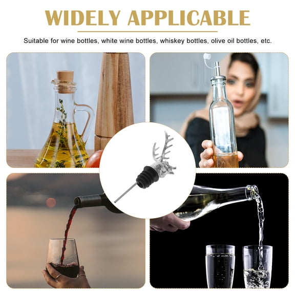 Mobestech Animal Shape Spout Deer Deer Head Shaped Metal Pour Spouts Silver 1Set