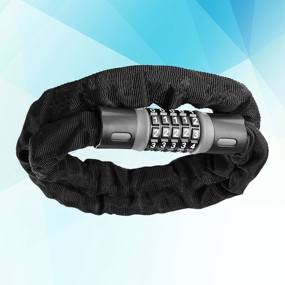 Mobestech Anti Theft Combination Chain Lock for Bike with Keyless 5 Digit Resettable Lock Black