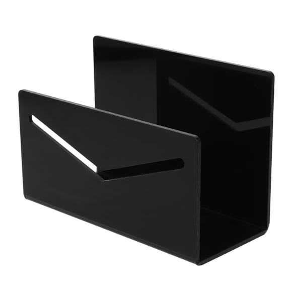 Mobestech Black Acrylic Desk Mail Organizer Rack with Polished Edges, Letter Holder for Office and Home