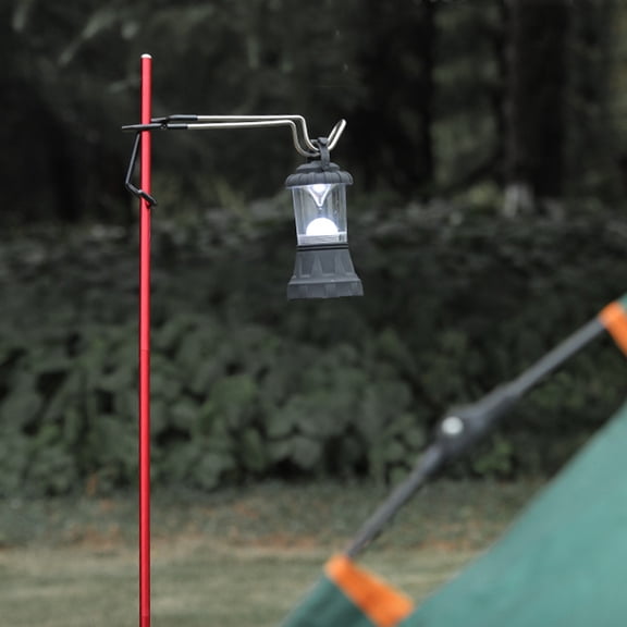 Mobestech Black Camping Lamp Hook Hanger Outdoor Tent Lantern Holder with Strong Wind Resistant Support