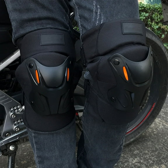 Mobestech 1Pair Black Knee Guards for Motorcycle and Cycling with Shock Absorbing Cushion