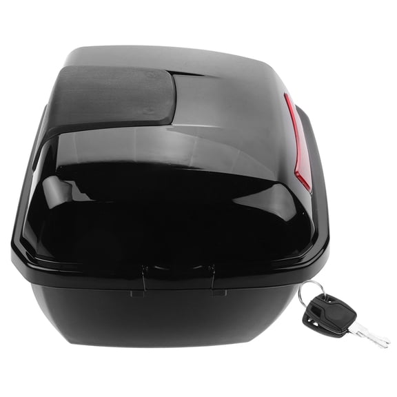 Mobestech Black Motorcycle Rear Trunk Lockable Storage Box Large Capacity for Touring and Daily Use