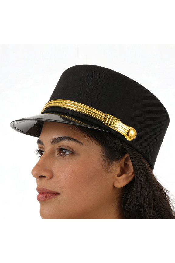 Black Train Driver Cap Authentic Retro Style Perfect for Train Theme Parties