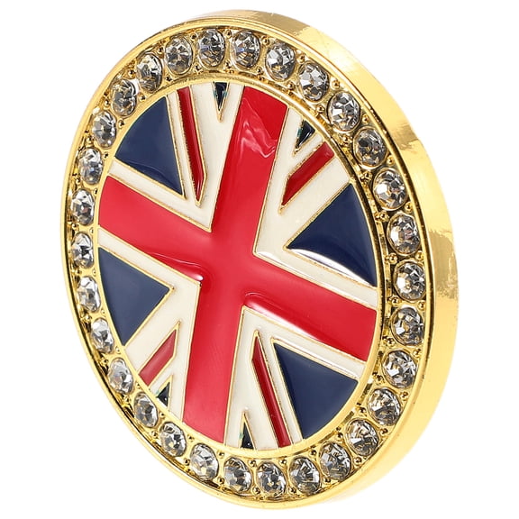 Mobestech British Flag Metal Car Emblem with Rhinestone Accents for Stylish Automotive Exterior Decoration