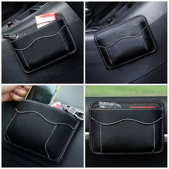 Mobestech Durable Black Car Organizer Center Console Storage Pocket Bag