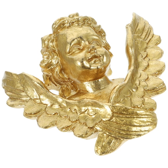 Mobestech Golden Resin Angel Figurine Wall Decor Vintage Style Home and Office Ornament