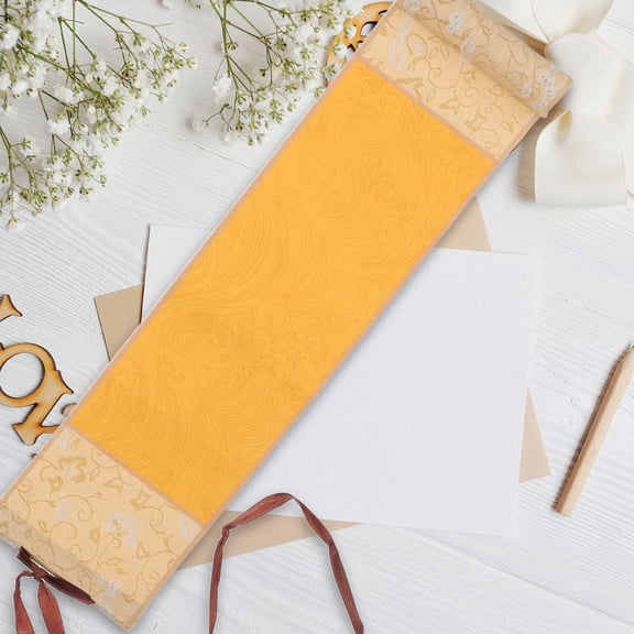 Mobestech Chinese Rice Paper Scroll with Sturdy Wooden Rods for Wedding Vows and Invitations