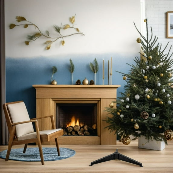 Mobestech Small Artificial Tree Stand Christmas Tree Pole Support PS Storage for Christmas Party 1Pcs